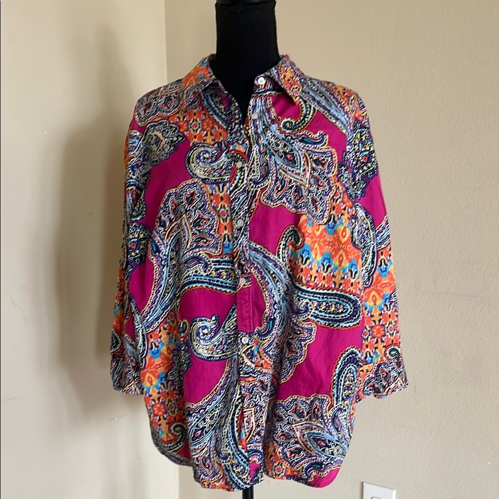 Lauren Ralph Lauren paisley button down shirt